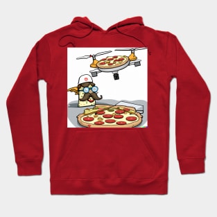 Drone Pizza Delivery - AI drawing Hoodie